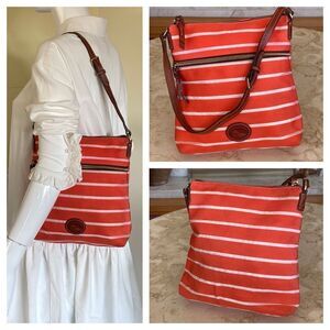 Dooney & Bourke Leather & Striped Canvas Shoulder Bag
